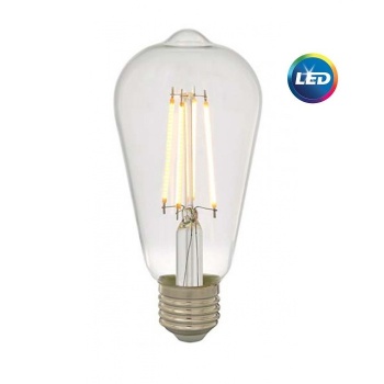 Panasonic E27 LED Filaman ST64 Rustik Lamba 7W 806lm 2700K Clear