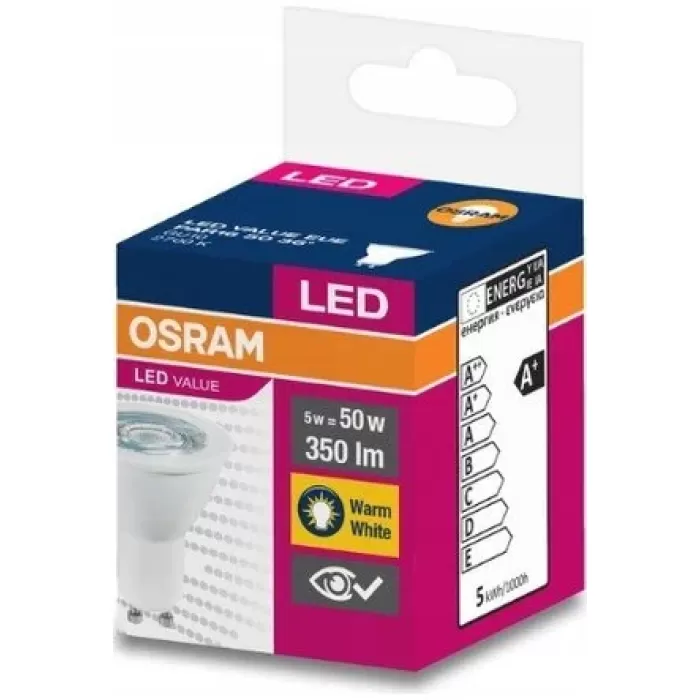 Osram 4.5-50W Sarı Işık 2700K GU10 LED Spot Ampul 10 ADET Orijinal Kutulu