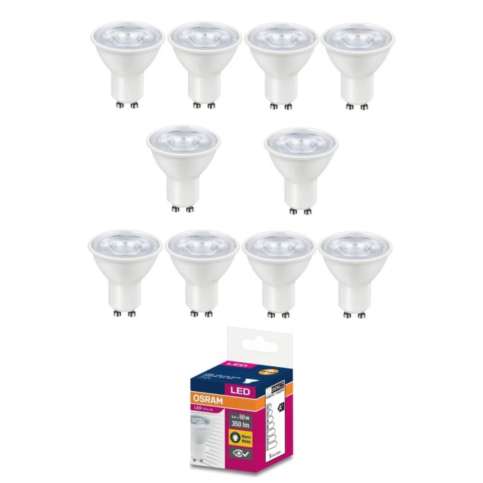 Osram 4.5-50W Sarı Işık 3000K GU10 LED Spot Ampul 10 ADET Orijinal Kutulu