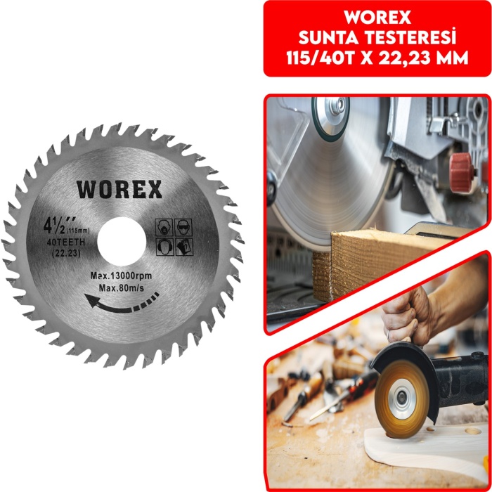 Worex Sunta Testeresi 115/40T x 22,23 mm