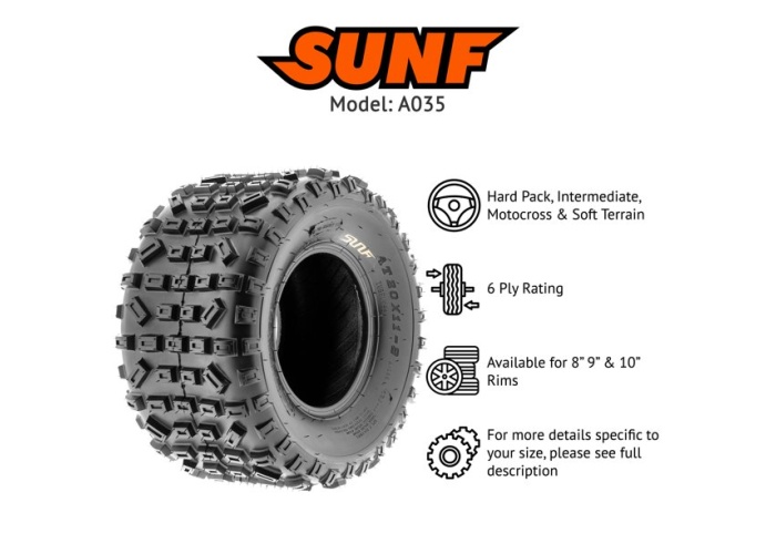 SunF 20x11-9 A035 6Kat Atv Arka Lastik