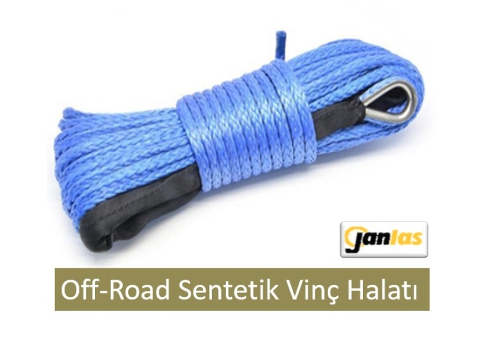 Janlas Offroad 4x4 Sentetik Vinç Halatı Mavi