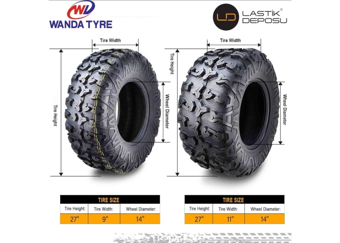 Wanda 27x9.00-14 P3036 8PR Atv Utv Ön Lastik