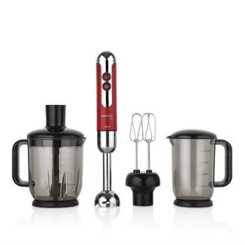 KORKMAZ A447-10 MİA MEGA BLENDER SET KIRMIZI-KROM