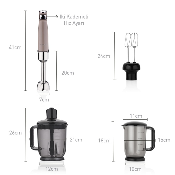 KORKMAZ A449-02 PERFORMİX MEGA BLENDER SET BEJ