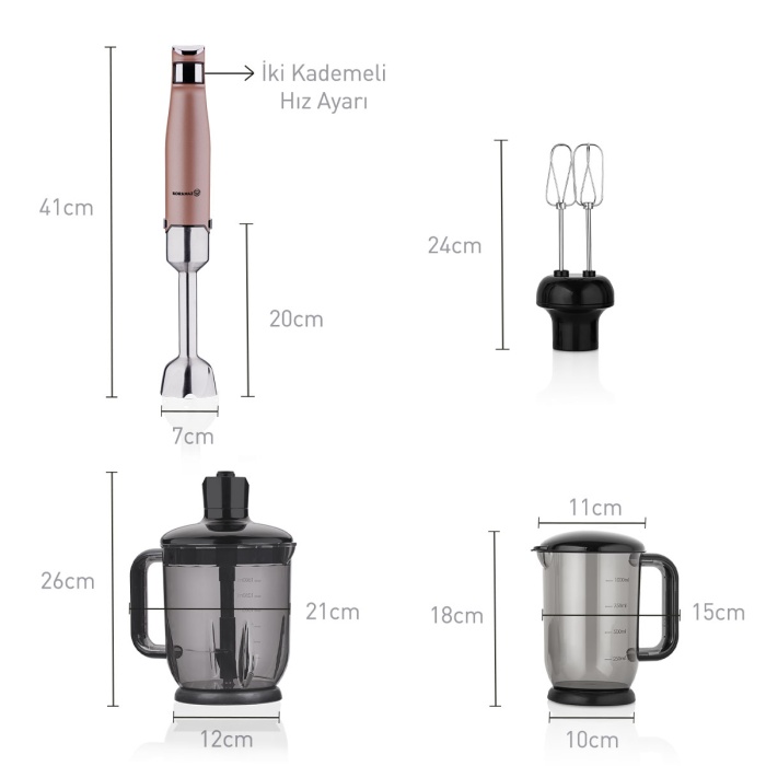 KORKMAZ A449-01 PERFORMİX MEGA BLENDER SET ROSAGOLD