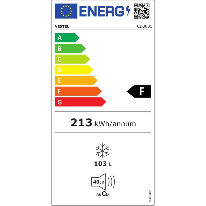 VESTEL CD3001 (CD-S1101 W ) ÇEKMECELİ DERİN DON.