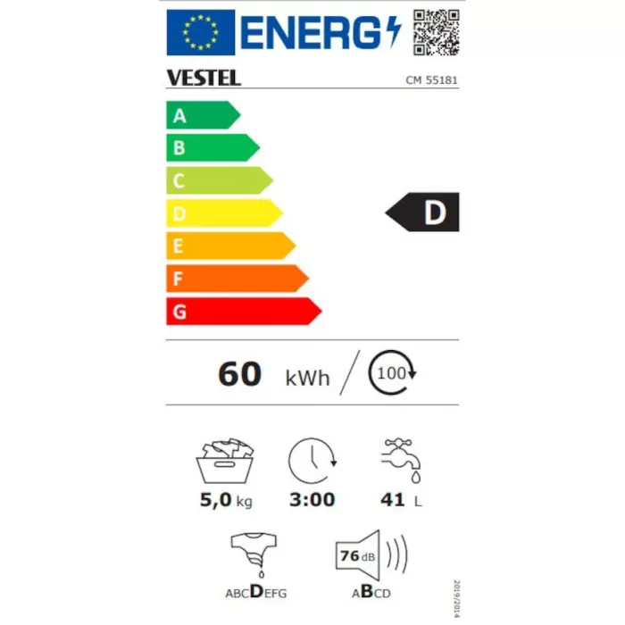 VESTEL CM 55181 ÇAMAŞIR MAKİNESİ