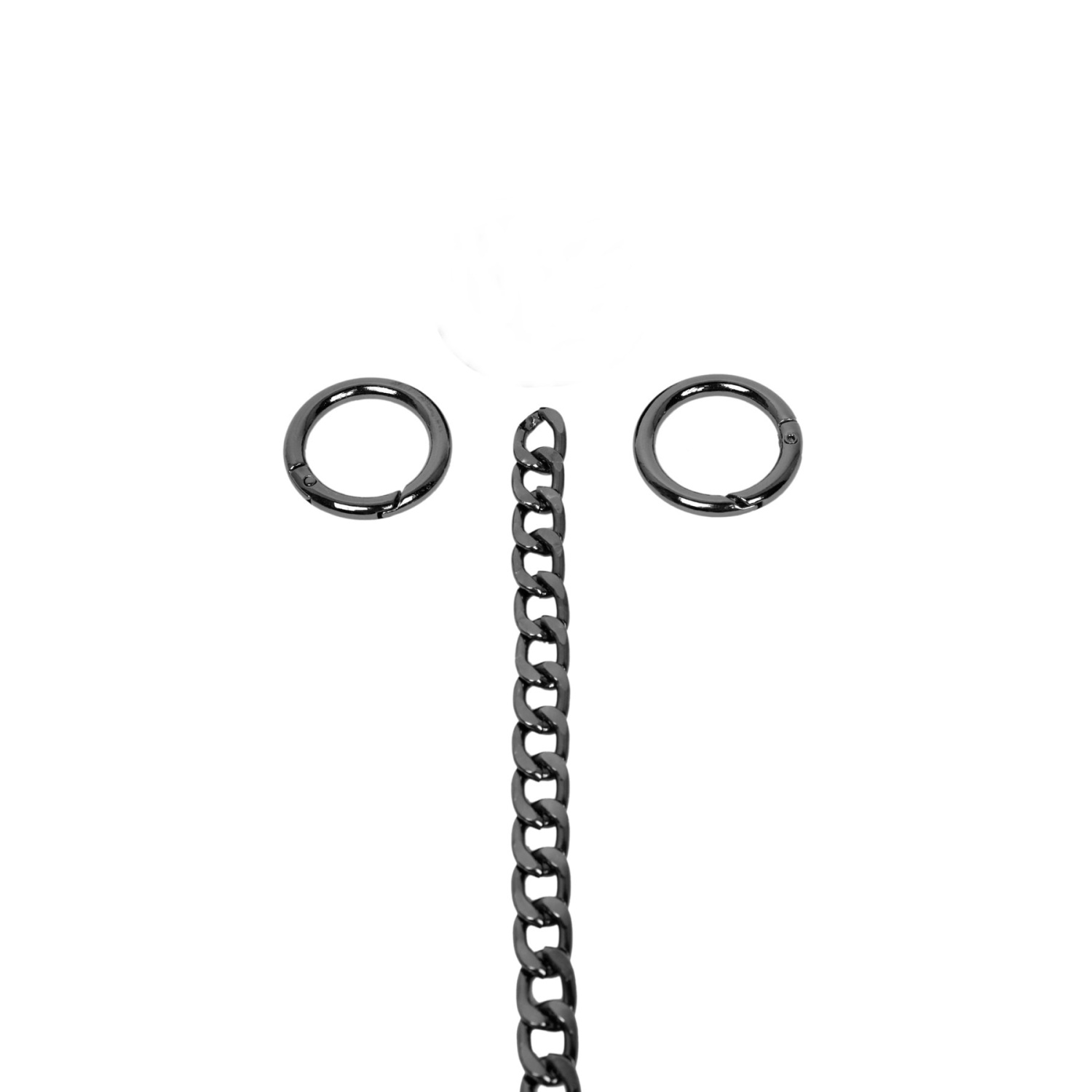 Yaylı Halkalı Çanta Zincir Set - Zincir 100 Cm - Yaylı Halka Çap 2.5 Cm