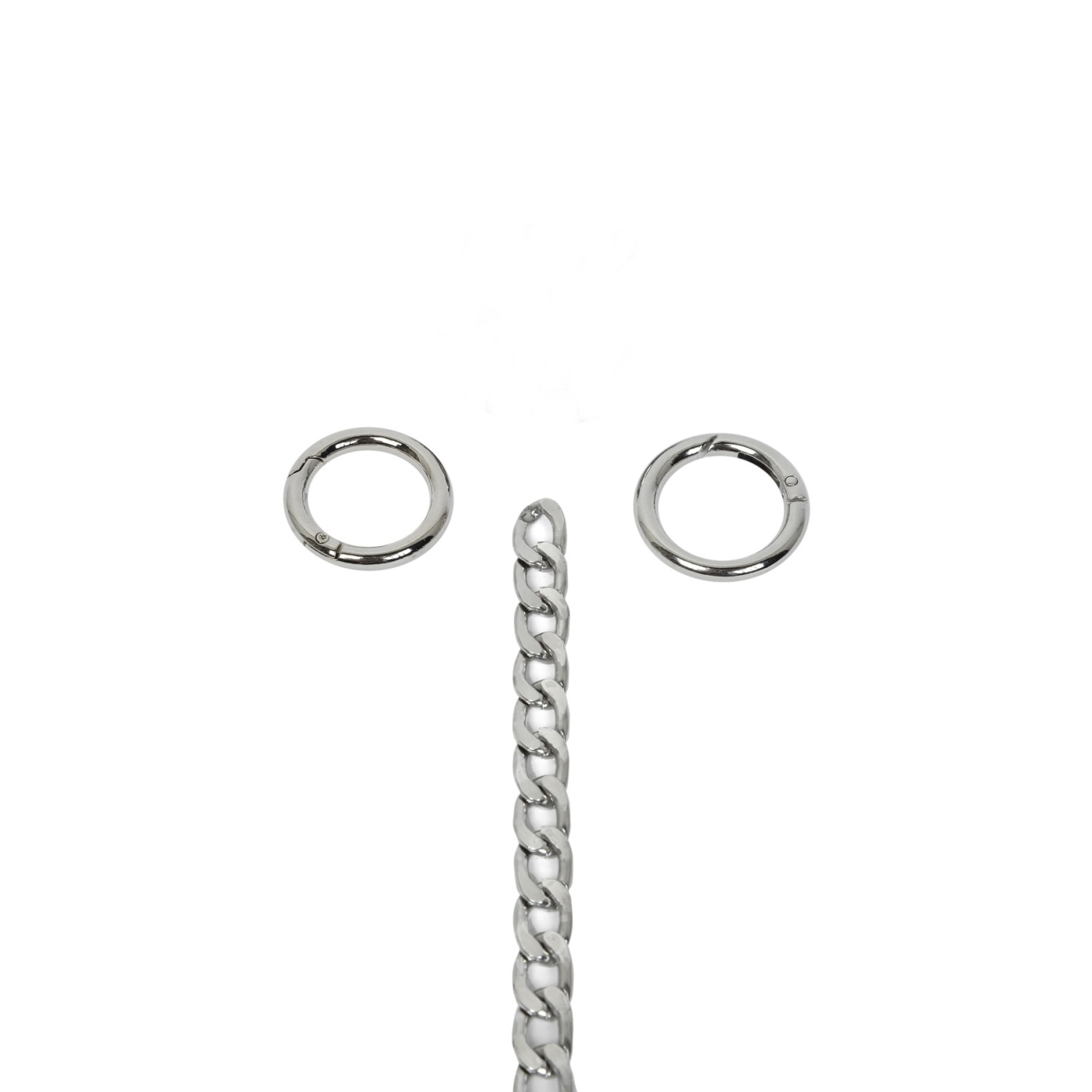 Yaylı Halkalı Çanta Zincir Set - Zincir 100 Cm - Yaylı Halka Çap 2.5 Cm