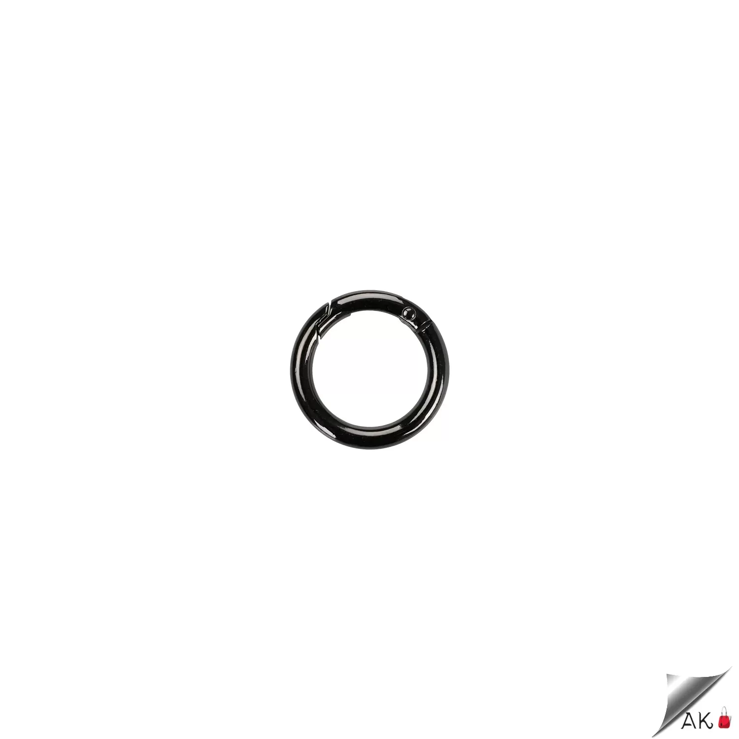 Aklar Malzeme 2.5 cm Metal Yaylı Halka Füme (Siyah) - 100 Adet