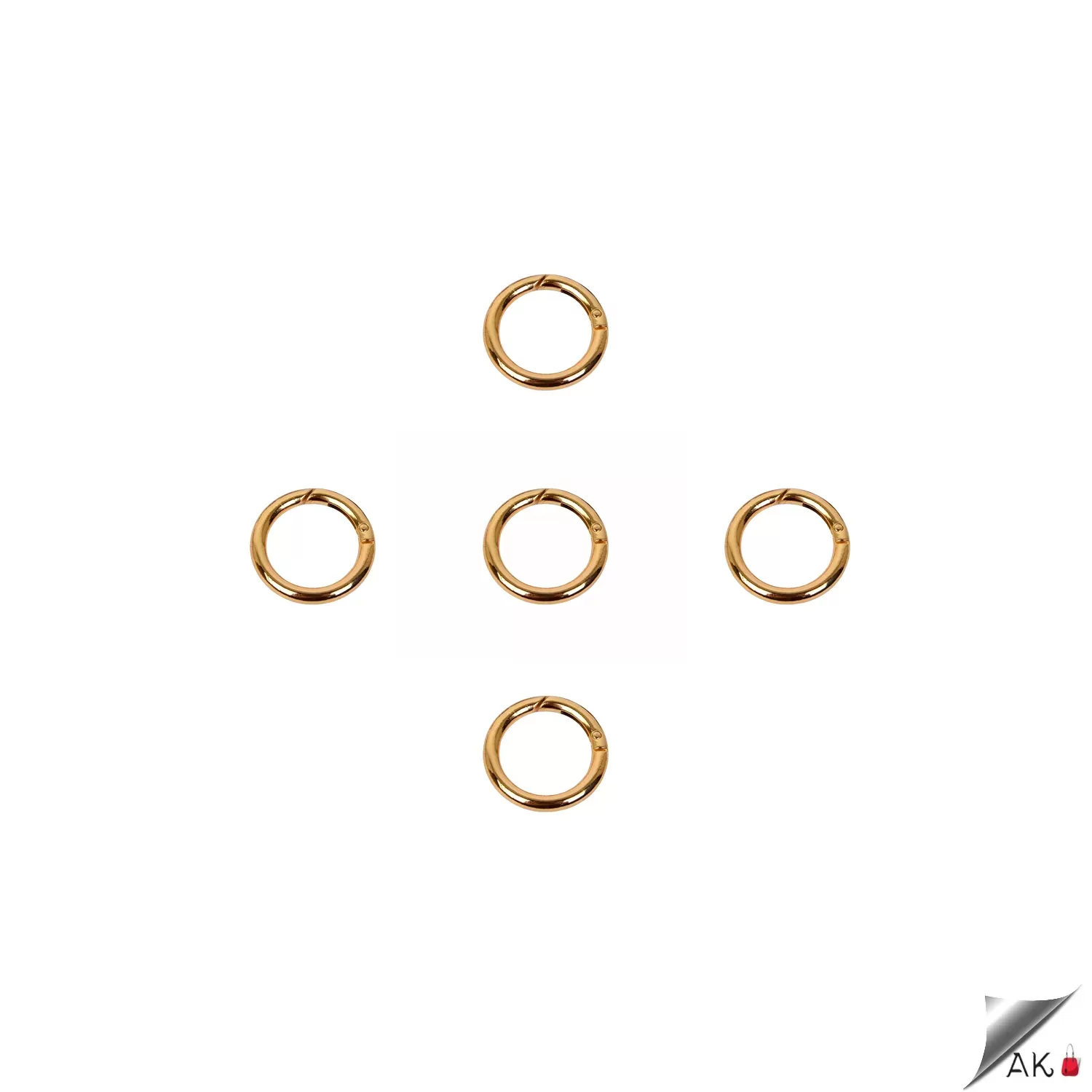 Aklar Malzeme 1.5 cm Metal Yaylı Halka Light (Gold) - 250 Adet