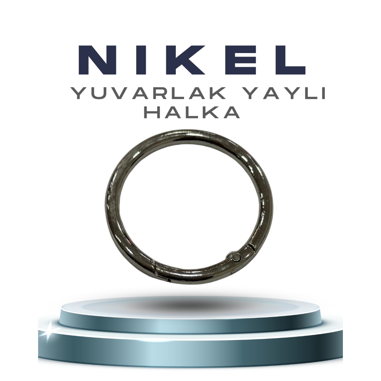 Aklar Malzeme 1.5 cm Metal Yaylı Halka Nikel (Gümüş) - 25 Adet