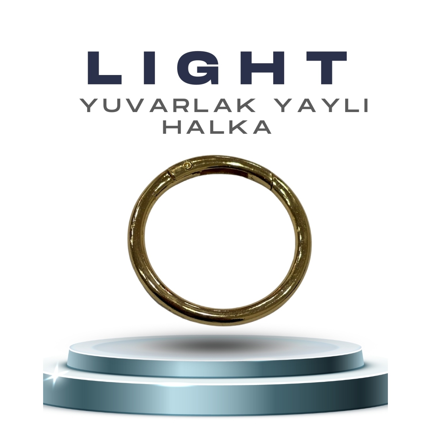 Aklar Malzeme 1.5 cm Metal Yaylı Halka Light (Gold) - 50 Adet
