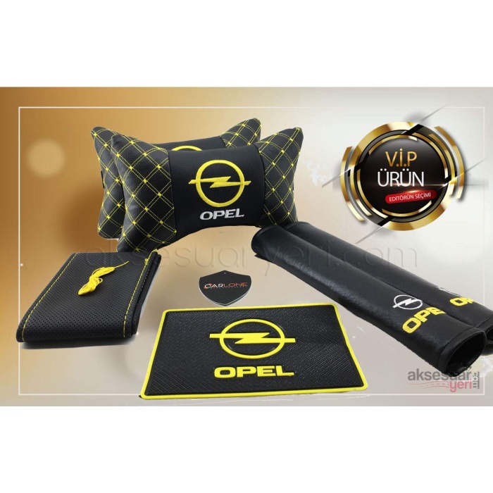 Opel  Deri Oto Boyun Yastığı Seti  - Opel Boyun Yastığı - Lüx Deri Set