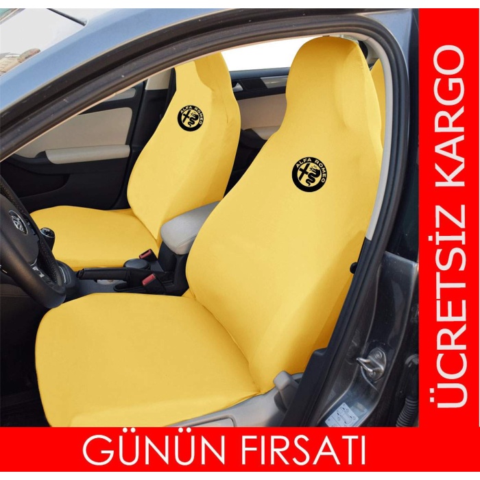 Alfa Romeo Uyumlu Oto Servis Kılıfı - Likralı Kumaş Gerdirme Lastikli - 4 Parça