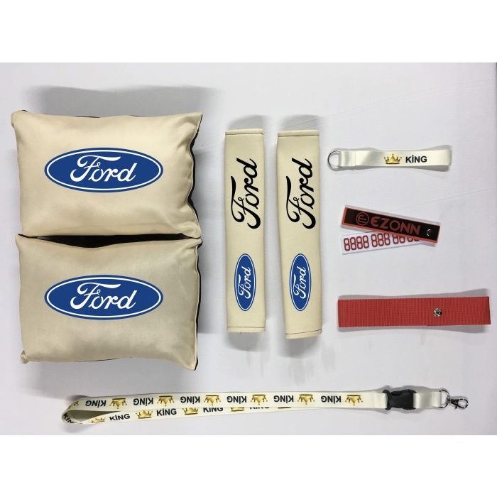 Ford Uyumlu Oto Kumaş Yastık ve Konfor Seti - Ford Oto Boyun Yastığı