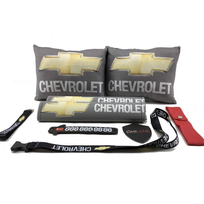 Chevrolet Konfor Seti - Chevrolet Oto Yastık Seti Kumaş - Chevrolet Oto Boyun Yastığı Takım