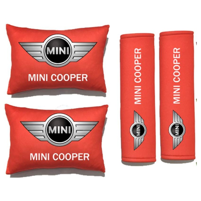MiniCooper Konfor Seti - MiniCooper Oto Yastık Seti Kumaş - MiniCooper Oto Boyun Yastığı Takım