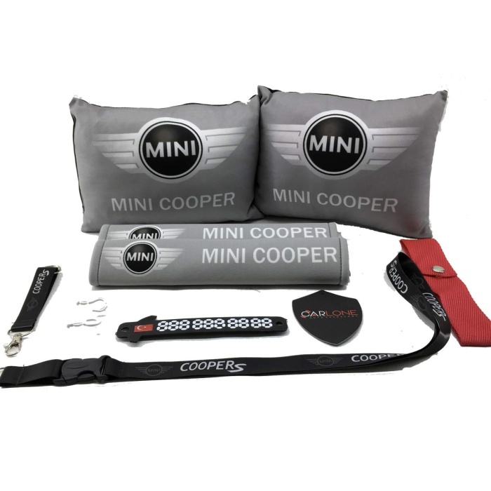 MiniCooper Konfor Seti - MiniCooper Oto Yastık Seti Kumaş - MiniCooper Oto Boyun Yastığı Takım
