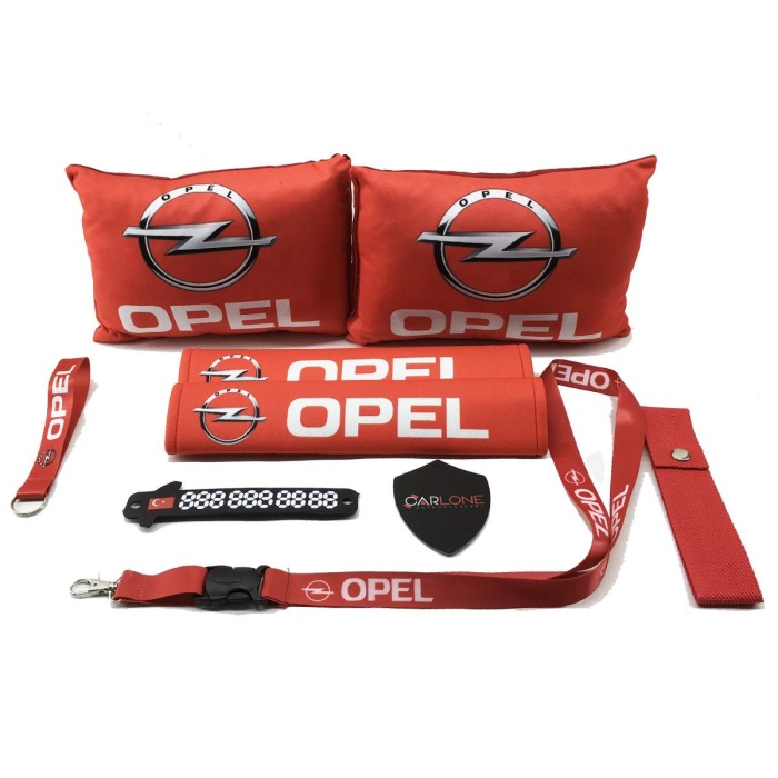 Opel Konfor Seti - Opel Oto Yastık Seti Kumaş - Opel Oto Boyun Yastığı Takım