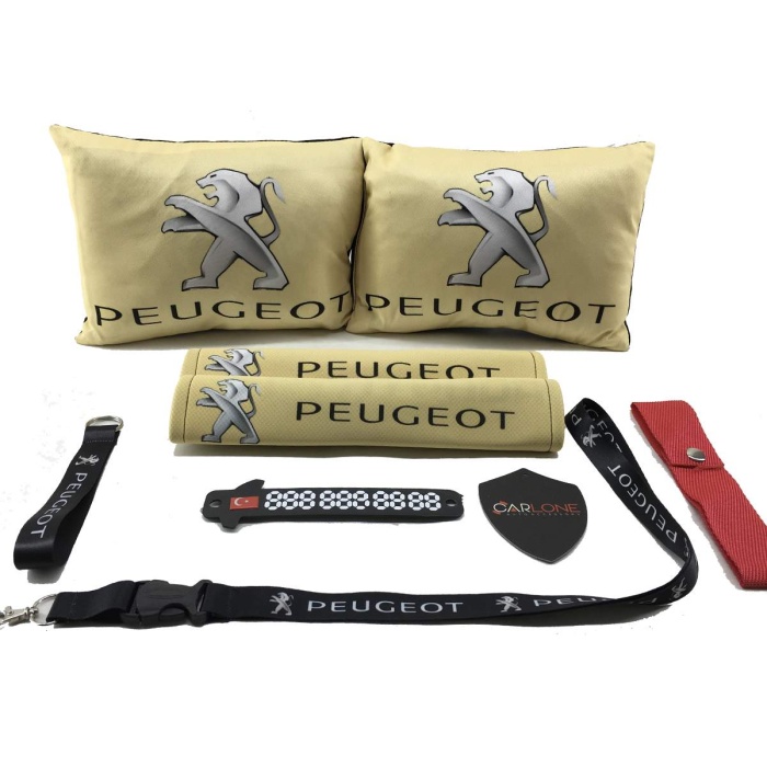 Peugeot Konfor Seti - Peugeot Oto Yastık Seti Kumaş - Peugeot Oto Boyun Yastığı Takım