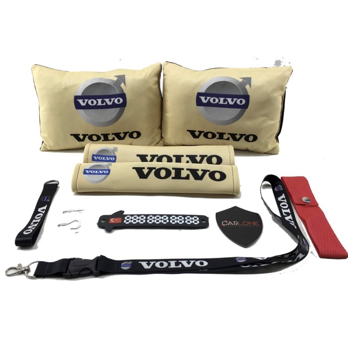 VOLVO Konfor Seti - Volvo Oto Yastık Seti Kumaş - Volvo Oto Boyun Yastığı Takım
