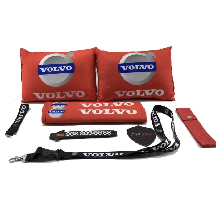VOLVO Konfor Seti - Volvo Oto Yastık Seti Kumaş - Volvo Oto Boyun Yastığı Takım