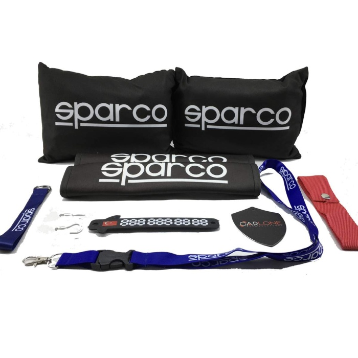 Sparco Konfor Seti - Sparco Oto Yastık Seti Kumaş - Sparco Oto Boyun Yastığı Takım