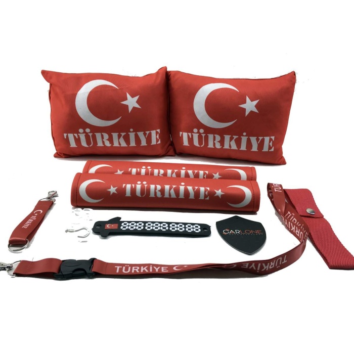 Ayyıldız Türkiye Logolu Oto Boyun Yastık Ve Konfor Seti Takımı