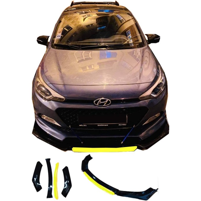 Hyundai İ20 Uyumlu Ön Lip Sarı Renkli 4 Parça - A+ Ürün - Dayanıklı Malzeme