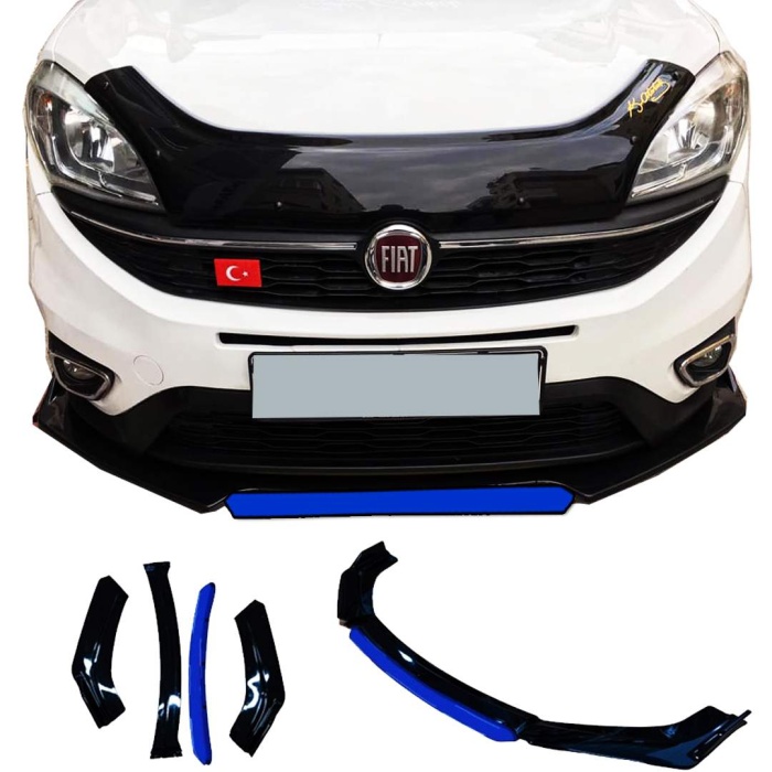 Fiat Doblo Uyumlu Ön Lip mavi Renkli 4 Parça - A+ Ürün - Dayanıklı Malzeme