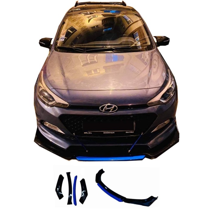 Hyundai İ20 Uyumlu Ön Lip mavi Renkli 4 Parça - A+ Ürün - Dayanıklı Malzeme