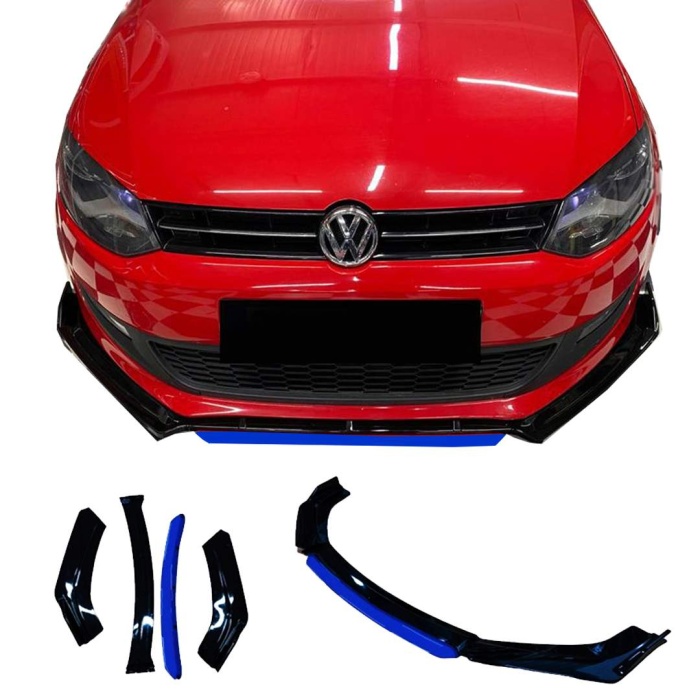 Volkswagen polo Uyumlu Ön Lip mavi Renkli 4 Parça - A+ Ürün - Dayanıklı Malzeme