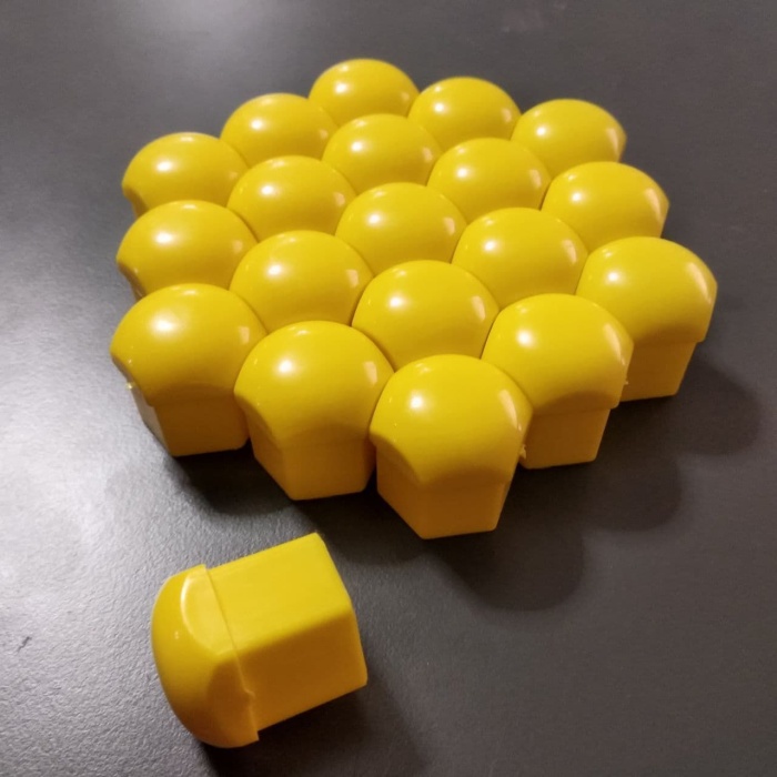 Düz Bijon Kapağı Parlak Malzeme Sarı Renk 17mm 20 Adet