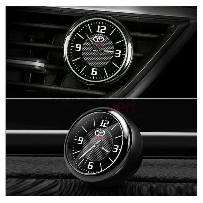 Toyota Torpido Üstü Markalı Retro Saat Reflektörlü Akrep&Yelkovan