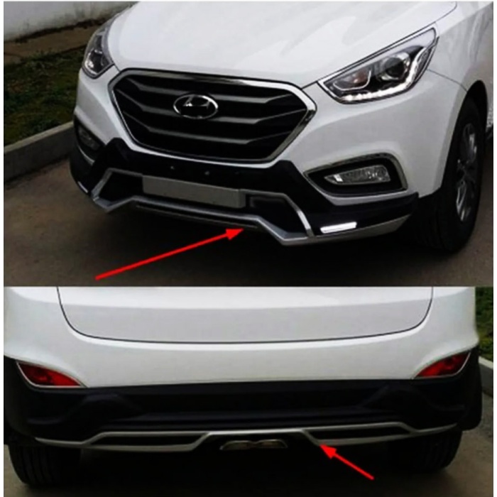 Hyundai İx35 Ön Arka Koruma Ledli Ürün 2009-2016 A+ İthal Malzeme Gri Renk