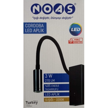 NOAS 3 W Anahtarlı Gün Işığı Led Aplik (12 volt)