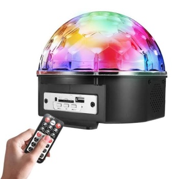 LED Masa Üstü Bluetoothlu Fişli Kumandalı USBli RGB Disko Topu ( Flash Bellek Dahil )