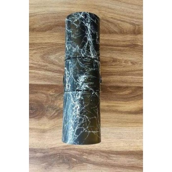 Dış Mekan Plastik Siyah Kasa Beyaz Mermer Desenli Çift Yönlü Duvar Apliği ( 2 Adet GU10 Gün Işığı Ampul Hediyeli )