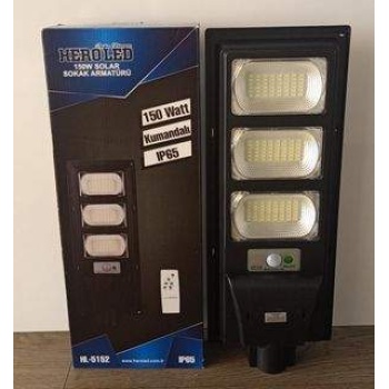 HEROLED 150 Watt Kumandalı Beyaz Işık Solar Sokak Armatürü ( IP65 )