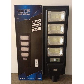 HEROLED 200 Watt Kumandalı Beyaz Işık Solar Sokak Armatürü ( IP65 )