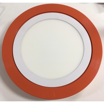 18 Watt Turuncu Renk Sıva Üstü Özellikli Boş Kasa + 18 Watt Beyaz Kasa Beyaz Işık Sıva Altı Led Panel Takım