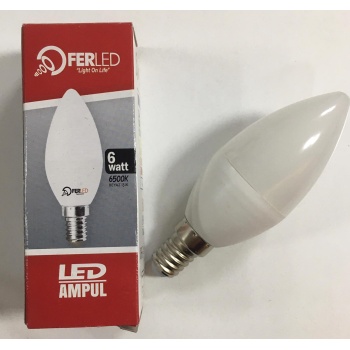 FERLED 6 Watt 540 Lümen E-14 Duylu Beyaz Işık 5li Led Mum Ampul