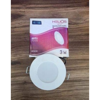 HELİOS 3 Watt Beyaz Kasa Beyaz Işık Sıva Altı Yuvarlak Led Panel 200lü Koli