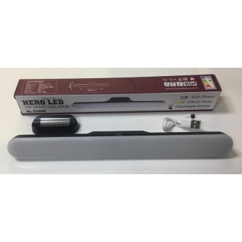 HEROLED 3 Watt Siyah Kasa 3 Renk (Beyaz Işık-Gün Işığı-4000 Kelvin) Yanan Dokunmatik Anahtarlı Şarjlı Led Aplik (HL-5400S)