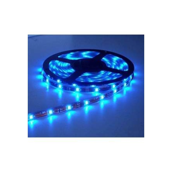 5 Metre İç Mekan Üç Çipli Silikonsuz Mavi Işık Şerit Led