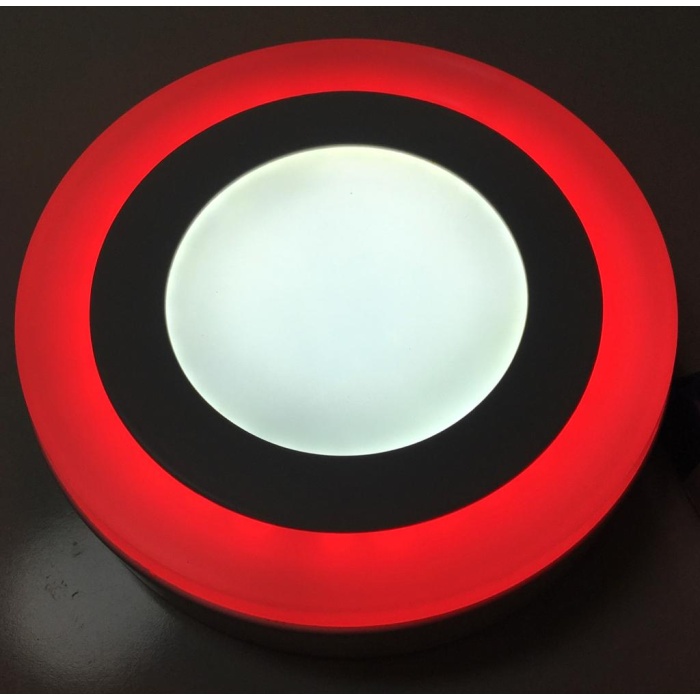 CNL LED 6+3 Watt Kırmızı ve Beyaz Işık Çift Renk Sıva Üstü Yuvarlak Led Panel Armatür