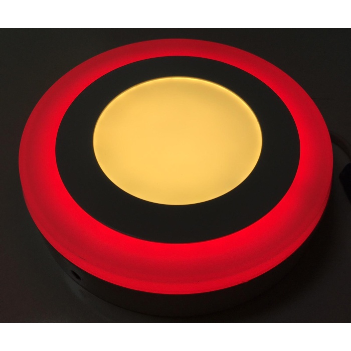 CNL LED 6+3 Watt Kırmızı ve Gün Işığı Çift Renk Sıva Üstü Yuvarlak Led Panel Armatür