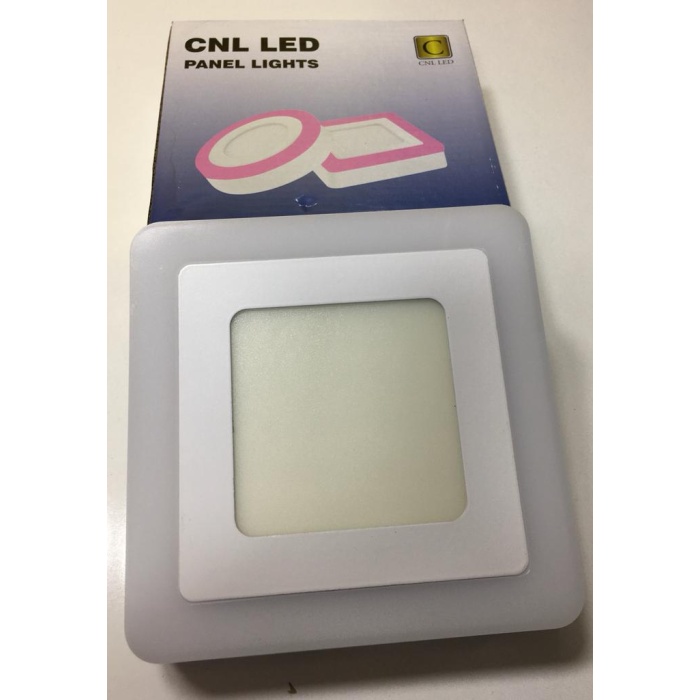 CNL LED 6+3 Watt Pembe ve Gün Işığı Çift Renk Sıva Üstü Kare Led Panel Armatür